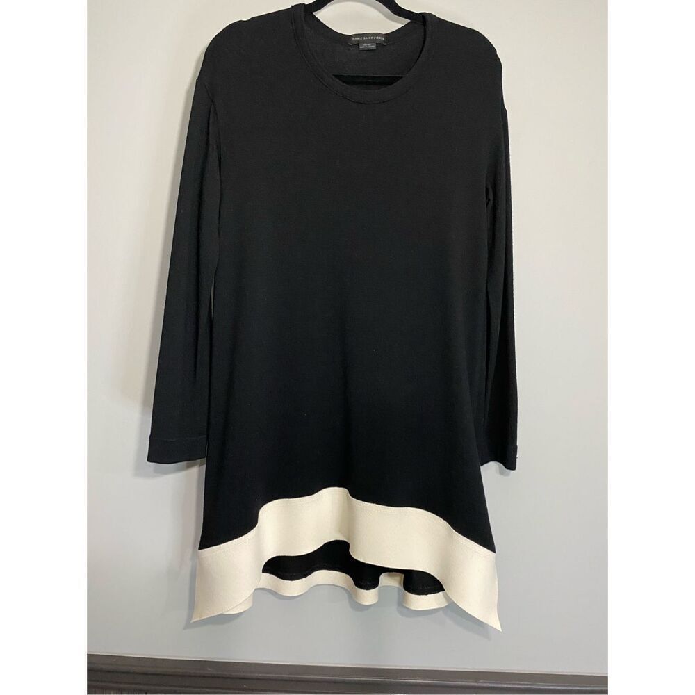 Marie Saint Pierre wool blend, black and white dress or tunic.  RETAILS FOR $990 - Picture 5 of 11
